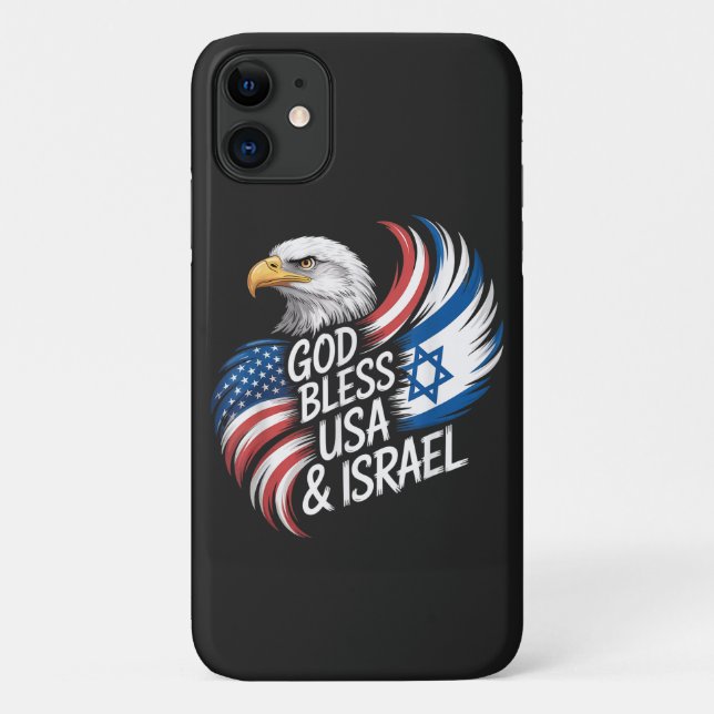 Capa Para iPhone 11 Deus Abençoe a Israel EUA (Verso)