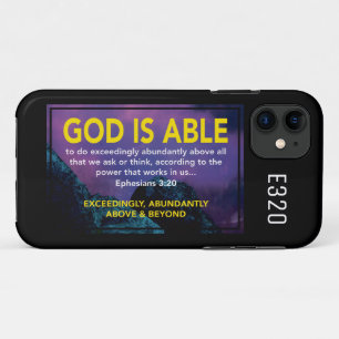 Capa Para iPhone 11 DEUS É CAPAZ   Ephesianos 3:20 Negro Cristão