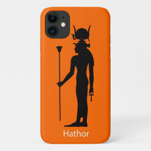 Capa Para iPhone 11 Deus Egípcio Antigo Hathor Silhouette