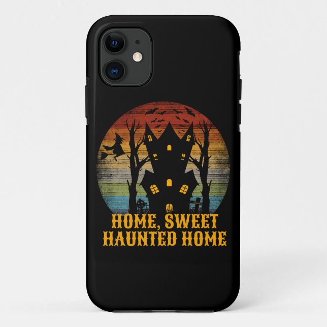 CAPA PARA iPhone 11 DIA DE AS BRUXAS ENGRAÇADO DOMÉSTICO HAUNTED (Verso)