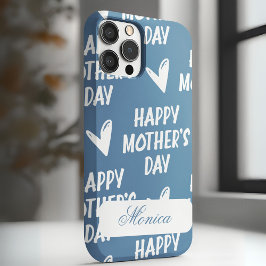 Capa Para iPhone 11 Dia de as mães feliz com o nome personalizado de f