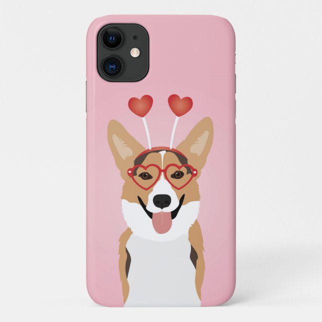 Capa Para iPhone 11 Dia de os namorados Corgi (Verso)