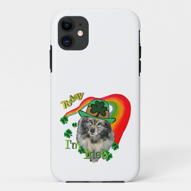 Capa Para iPhone 11 Dia de São Patrício Keeshond (Verso)