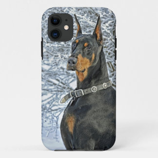 Capa Para iPhone 11 Dia gelado do Doberman