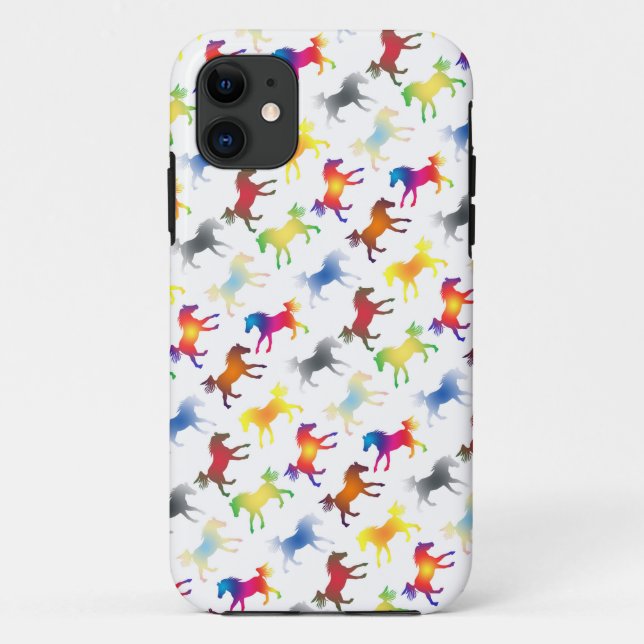 Capa Para iPhone 11 Diagonal dos Pôs Arco-Íris (Verso)