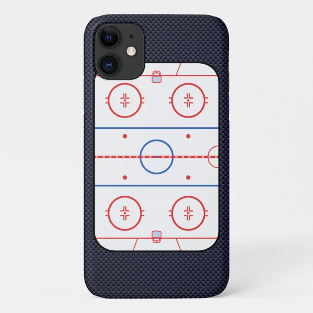 Capa Para iPhone 11 Diagrama da tinta de hóquei no estilo de fibra de  (Verso)