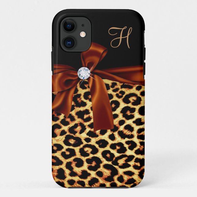 Capa Para iPhone 11 Diamante animal elegante do falso do impressão (Verso)