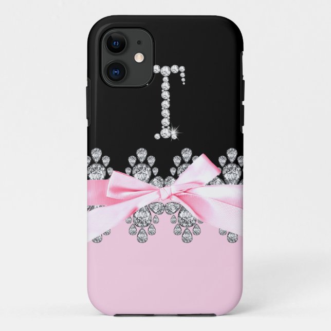 Capa Para iPhone 11 Diamante Delilah: T inicial (Verso)
