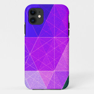 Capa Para iPhone 11 Diamantes Multicolores Azul Púrpura Geométrico