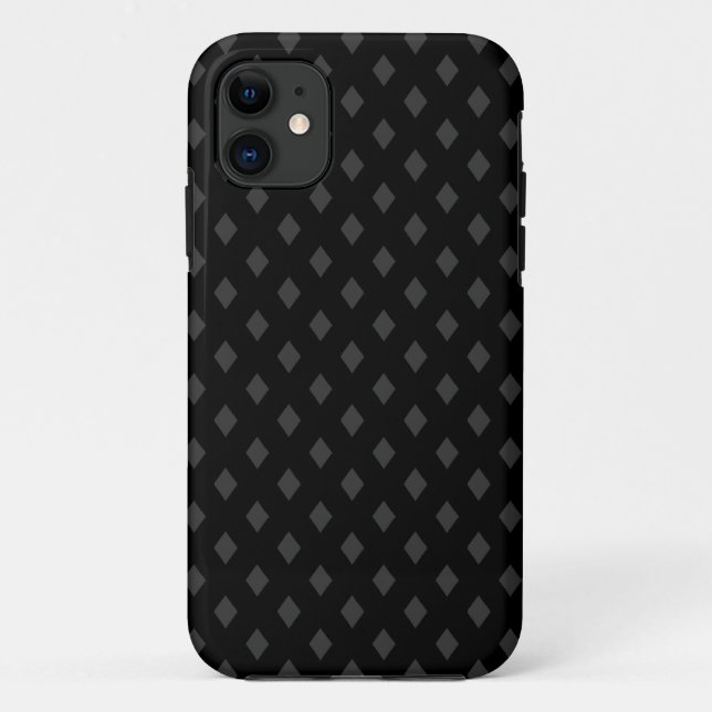 Capa Para iPhone 11 Diamantes Sutis - Cinza Escuro no Preto (Verso)