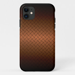 Capa Para iPhone 11 Diamondplate Look Pattern Black to Copper Fade (Pa