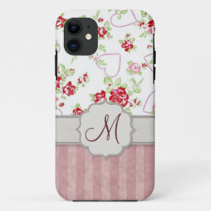 Capa Para iPhone 11 Dias de os namorados - Corações, Rosas e tiras com
