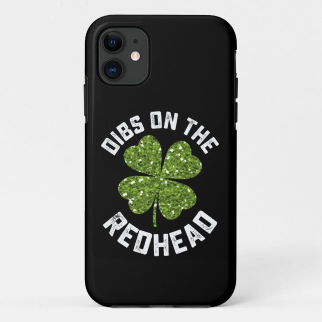 Capa Para iPhone 11 Dibs No Shamrock Do Dia de São Patrício Redhead (Verso)