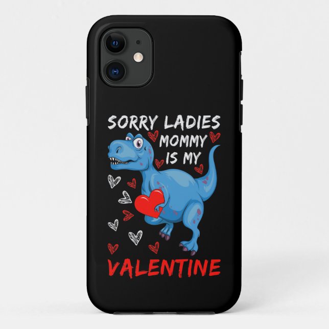Capa Para iPhone 11 Dinossauro Azul Desculpe Senhoras Mamãe é meu Namo (Verso)