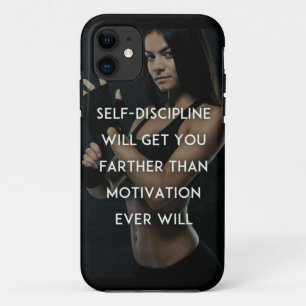 Capa Para iPhone 11 Disciplina vs Motivação - Inspiração Gym feminino