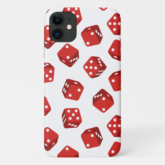 Capa Para iPhone 11 Disco Vermelho do Jogador de Craps (Verso)