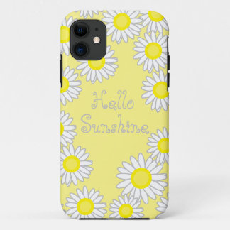 Capa Para iPhone 11 Diversão Daisy Yellow White Cinza