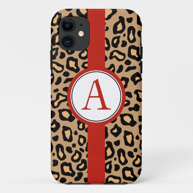 Capa Para iPhone 11 Diversão Monograma de Leopard iPhone 5 Case mate (Verso)