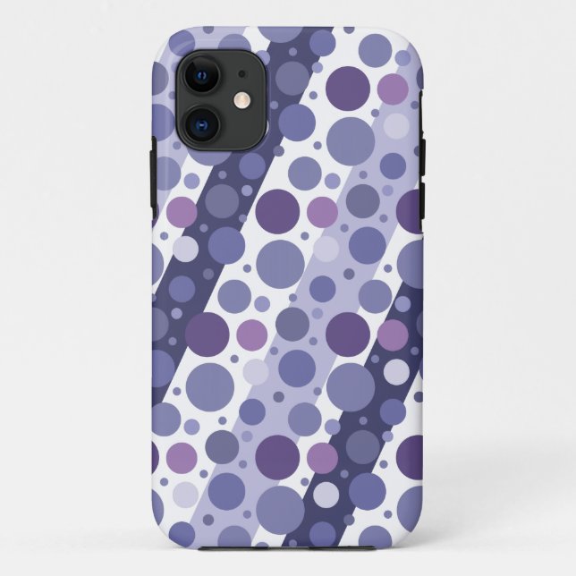 Capa Para iPhone 11 Divertimento roxo retro moderno das bolinhas (Verso)