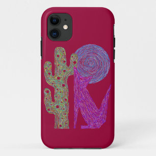 Capa Para iPhone 11 Do lobo roxo do chacal de Z design do sudoeste