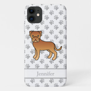 Capa Para iPhone 11 Dogue De Bordeaux Cão e Nome da Animação