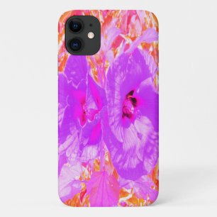 Capa Para iPhone 11 Dois Hibiscus Louco de Plum Rosa Púrpura e Quente