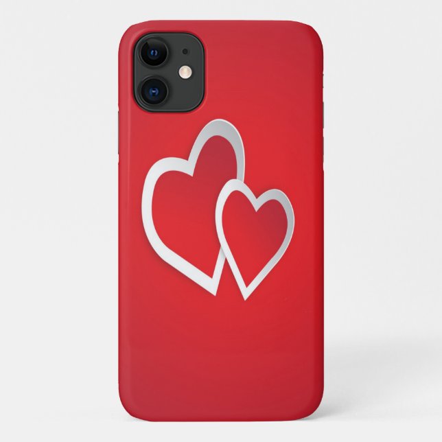 Capa Para iPhone 11 Dois iPhone Red Hearts / iPad case (Verso)