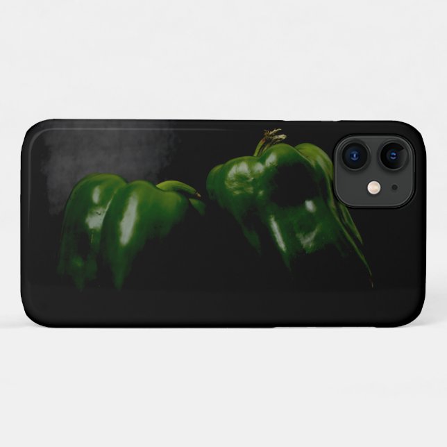 Capa Para iPhone 11 Dois Pimentos Verdes (Verso (horizontal))