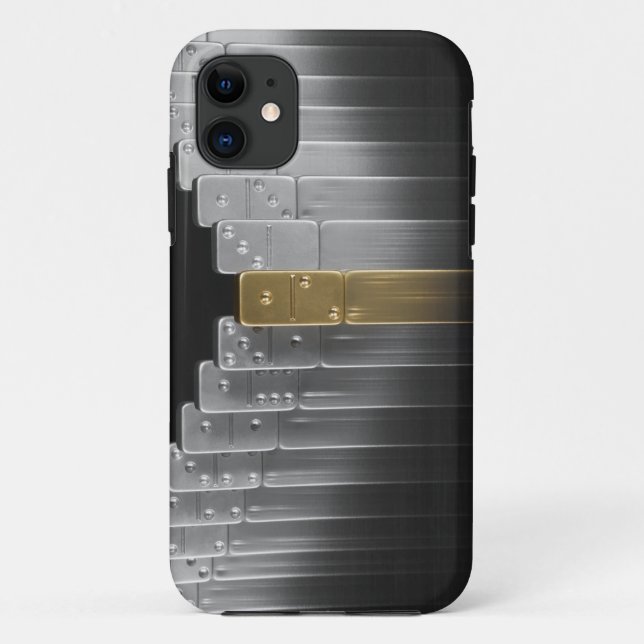 Capa Para iPhone 11 Dominós do ouro e da prata (Verso)
