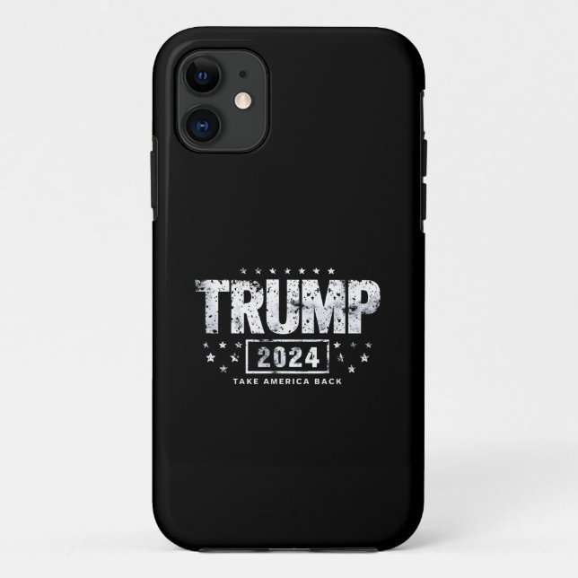 Capa Para iPhone 11 Donald Trump 2024 Devolva a América Eleição  (Verso)