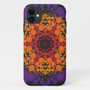 Capa Para iPhone 11 Dot Mandala Flor Amarelo Puro e Azul