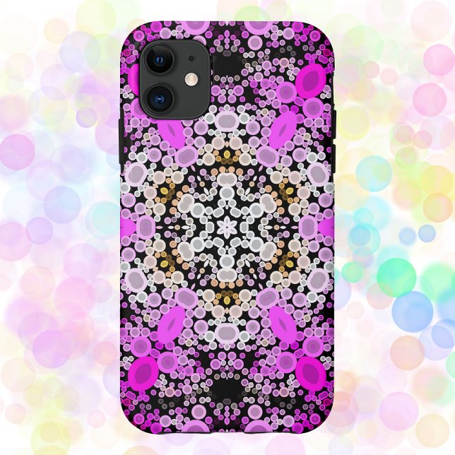 Capa Para iPhone 11 Dot Mandala Flor Rosa e Branco (Criador carregado)