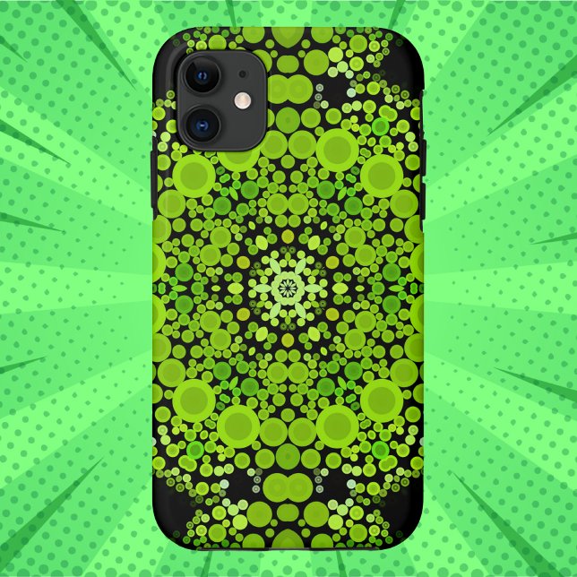 Capa Para iPhone 11 Dot Mandala Flower Green (Criador carregado)