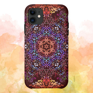 Capa Para iPhone 11 Dot Mandala Orange Blue e Purple