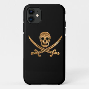 Capa Para iPhone 11 Dourado Jolly Roger