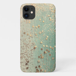 Capa Para iPhone 11 Dourado Stardust no Mar Verde