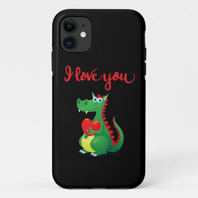 Capa Para iPhone 11 Dragão apaixonado (Verso)