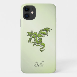 Capa Para iPhone 11 Dragão de Luta Verde com Nome