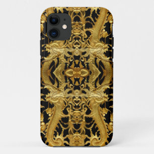 Capa Para iPhone 11 dragão ouro