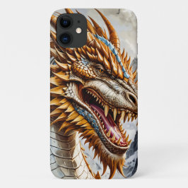 Capa Para iPhone 11 Dragão ouro