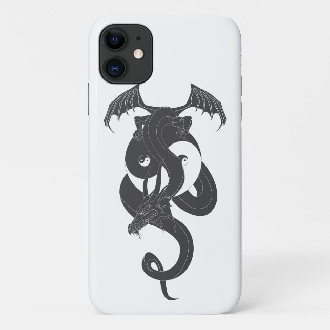 Capa Para iPhone 11 Dragão sentado no Yin Yang (Verso)
