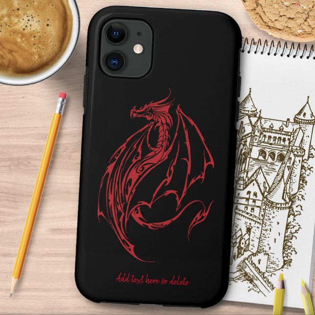Capa Para iPhone 11 Dragão Tribal Vermelho Negro (Criador carregado)