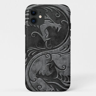 Capa Para iPhone 11 Dragões de pedra de Yin Yang