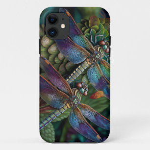 Capa Para iPhone 11 Dragões em um Jardim Colorido