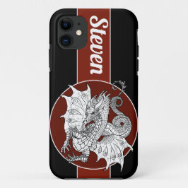 Capa Para iPhone 11 Dragon Art Nouveau estilo Tinta