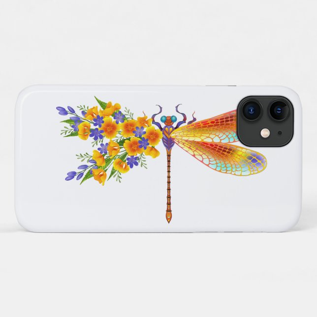 Capa Para iPhone 11 Dragonfly Amarelo (Verso (horizontal))