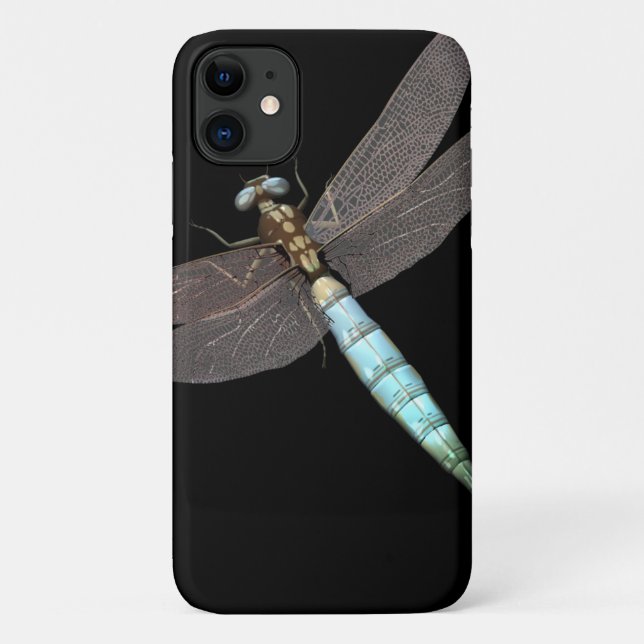 Capa Para iPhone 11 Dragonfly digital fecha a preto (Verso)