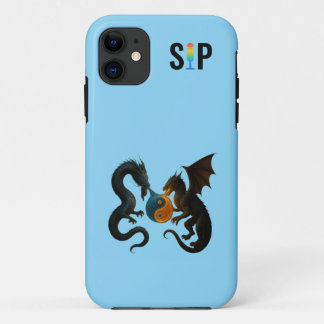 Capa Para iPhone 11 Dragons du Yin Yang – Équilibre du Feu et de l’Eau