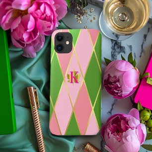 Capa Para iPhone 11 Driver de árgulas rosa na moda e verde