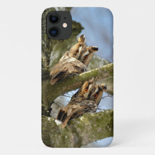 Capa Para iPhone 11 Duas corujas nos bosques, aves, vida selvagem Case